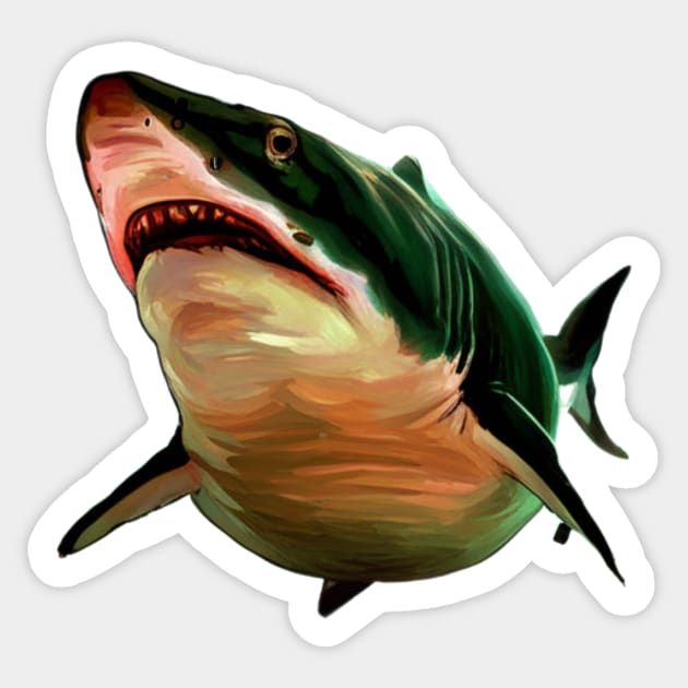 Photogenic Shark Sticker by DestructoKitty